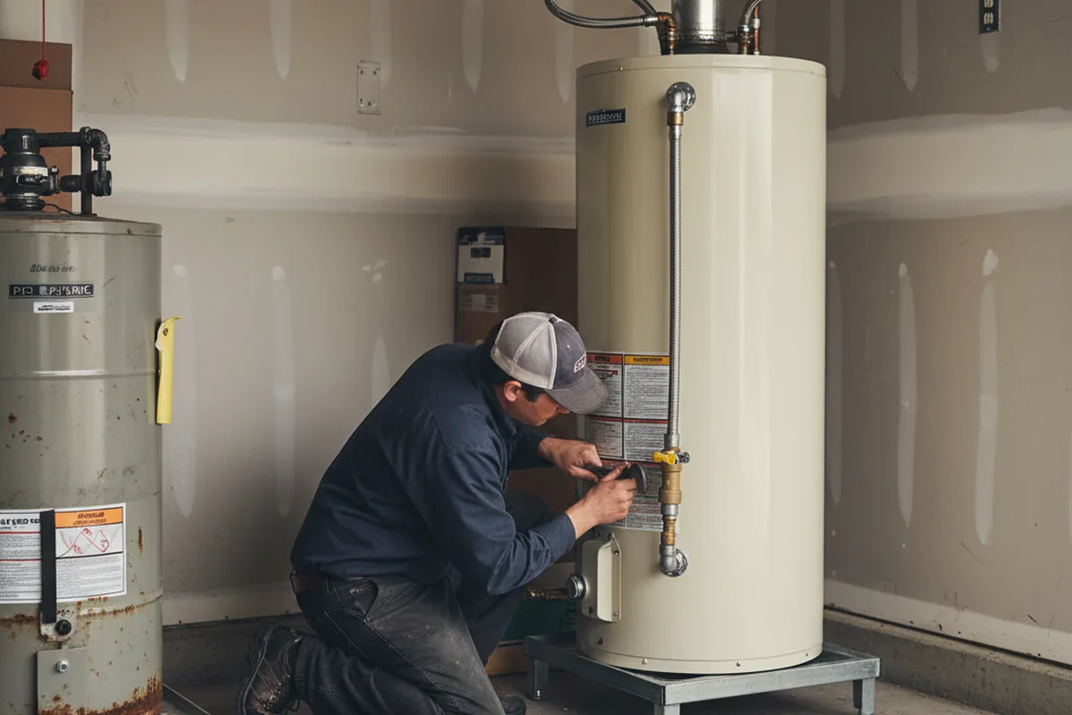 Water heater and shutoff valve replacement in Newfields
