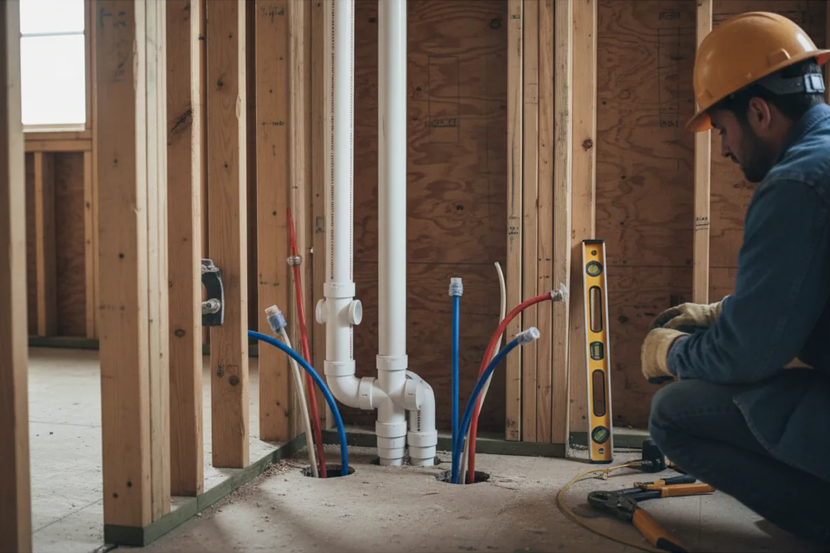 Drain and supply rough-in during Garbage Disposal Repair in Newfields
